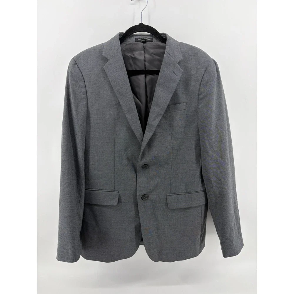 Banana Republic, Sport Coat/Blazer, Gray Slim Fit, Two Button, Men's Size 42